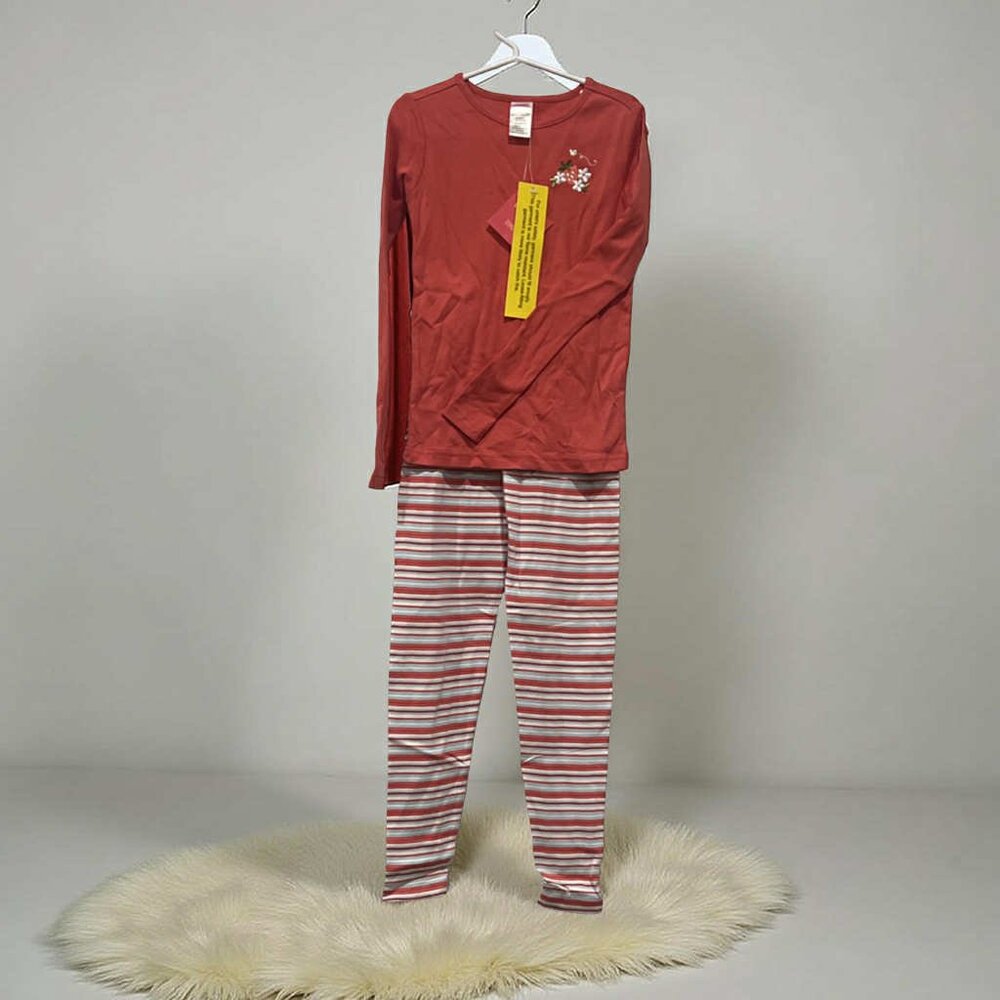 Gymboree NWT Red knit Pajamas Embroidered Strawberries Full-Length Pants 7